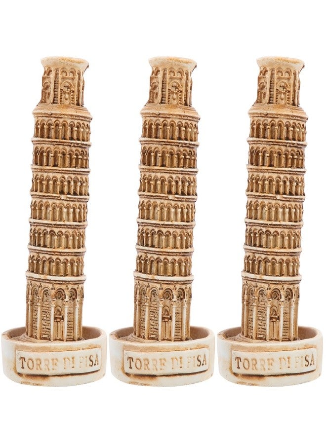 Amosfun 3pcs Mini Italian Leaning Tower Resin Statue Dollhouse Sand Table Ornaments Fish Tank Landscaping Ornament - Image 1
