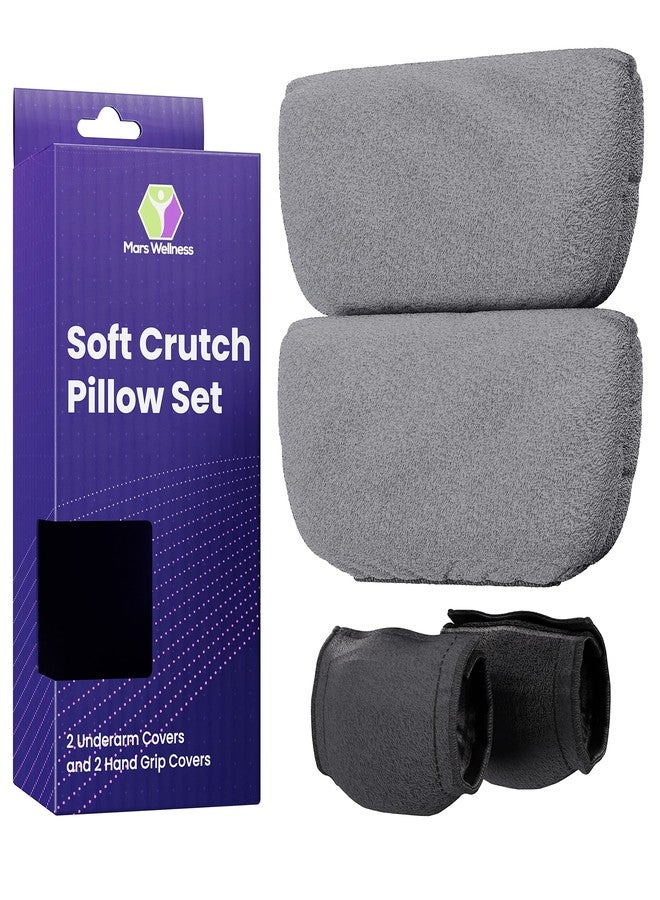 MARS WELLNESS Premium Crutches Padding for Crutches - Under Arm Crutch Padding Crutch Cushions - Gray Pads - Fits Standard Crutches - Image 1