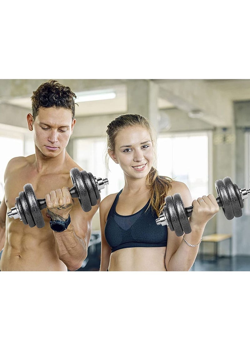 Cast Iron Adjustable Dumbbells Set Dumbbells & Barbell Set Adjustable Weights Perfect For Exercise & Bodybuilding With Free Carry Case