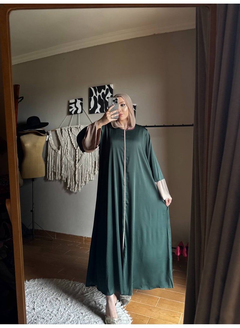 عبايه نسائيه دبل حرير تيك توك مستوردة – عبايه حريمي كاجوال خروج أنيقة ومريحة - Image 2