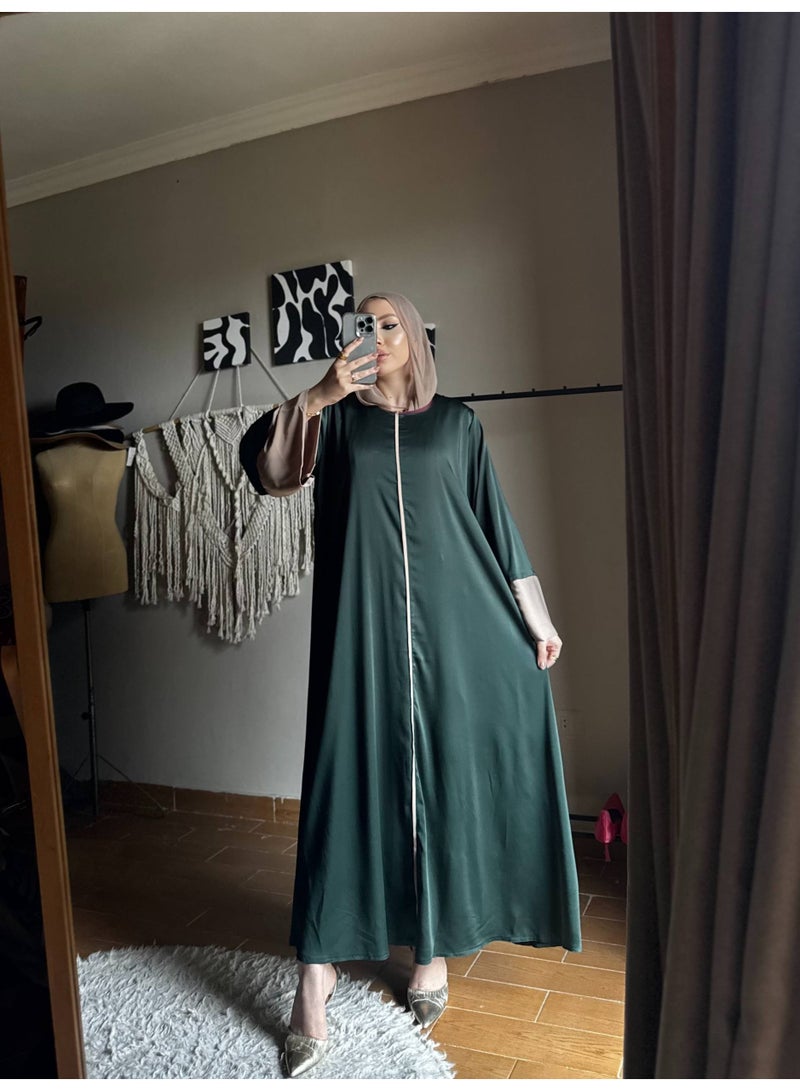عبايه نسائيه دبل حرير تيك توك مستوردة – عبايه حريمي كاجوال خروج أنيقة ومريحة - Image 3