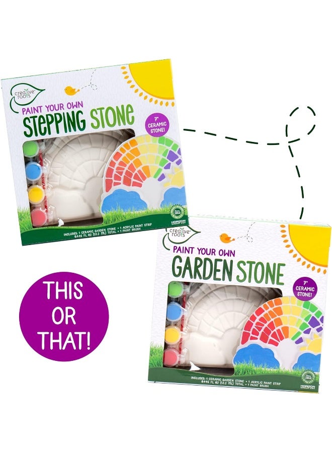 Creative Roots Paint Your Own Rainbow Stepping Stone Craft Kits for Kids, Ceramics to Paint, Ages 6+ - Image 1