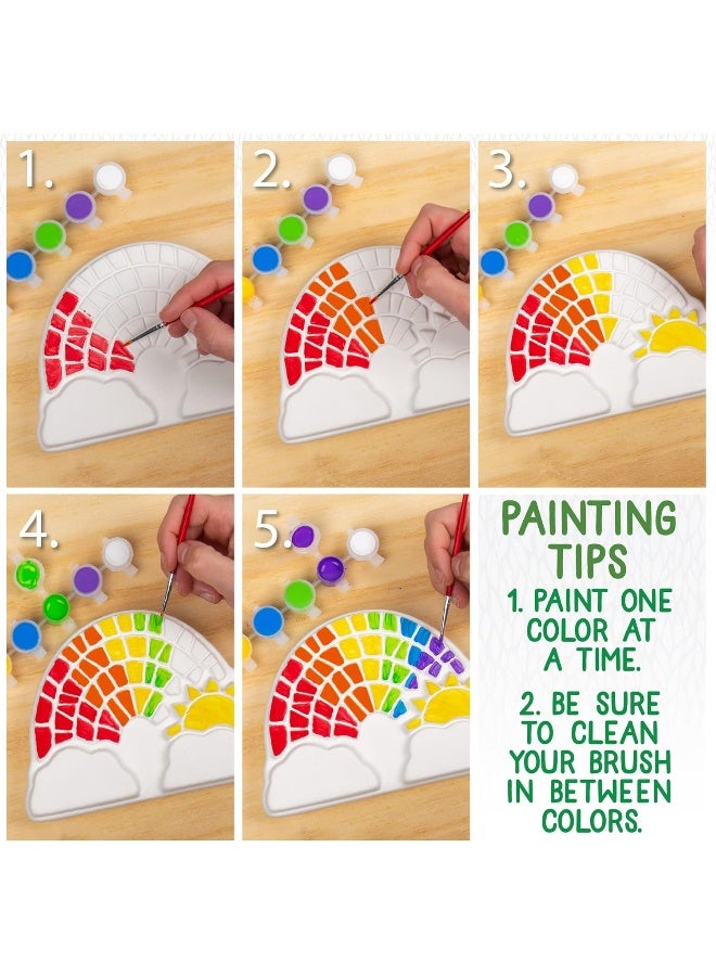 Creative Roots Paint Your Own Rainbow Stepping Stone Craft Kits for Kids, Ceramics to Paint, Ages 6+ - Image 5