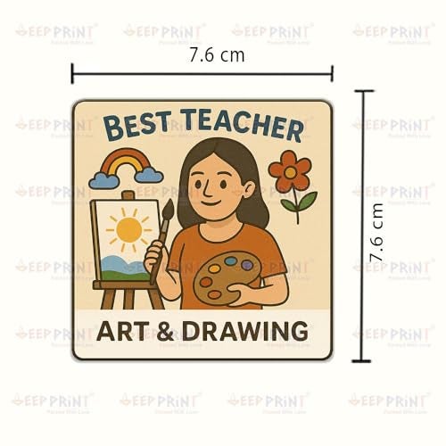 Deep Print Sparkle Acrylic Magnets – Best Teacher Gift, Classroom Decor, Appreciation Keepsake (Art & Drawing_Mam) - Image 2