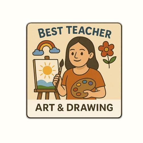 Deep Print Sparkle Acrylic Magnets – Best Teacher Gift, Classroom Decor, Appreciation Keepsake (Art & Drawing_Mam) - Image 1