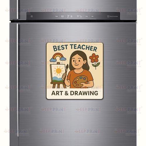 Deep Print Sparkle Acrylic Magnets – Best Teacher Gift, Classroom Decor, Appreciation Keepsake (Art & Drawing_Mam) - Image 3