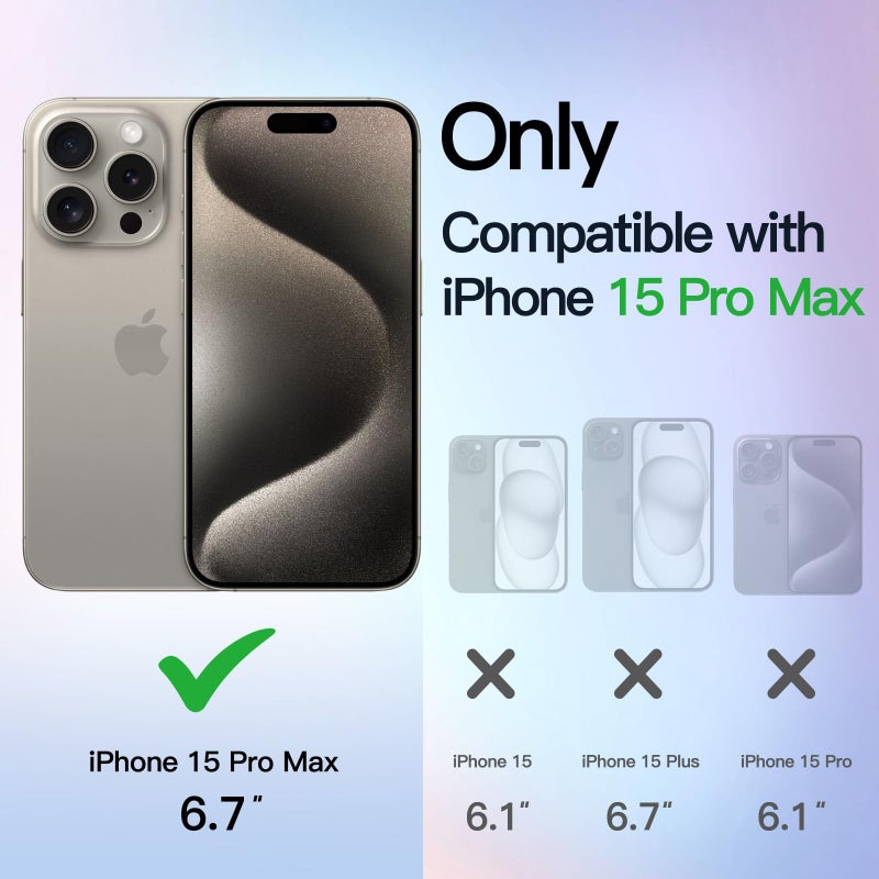 JETech Glitter Case for iPhone 15 Pro Max 6.7-Inch, Bling Sparkle Shockproof Phone Bumper Cover, Cute Sparkly for Women and Girls (Natural Titanium) - Image 2