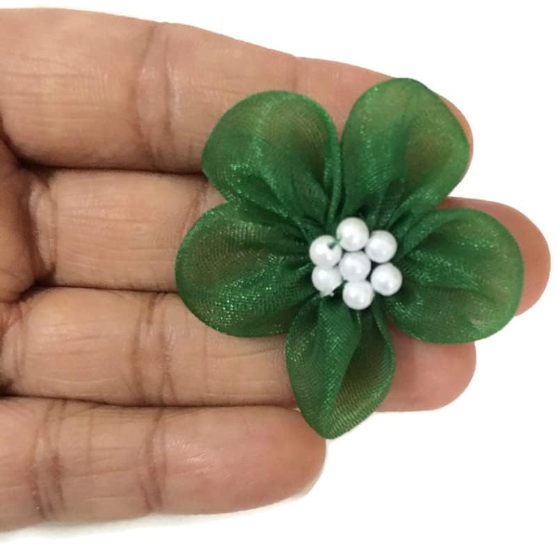 DaSync SYNC Multicolour Flower Decoration Craft Patches for Clothes Artificial Blouse Hair Jewellery Imitation Dresses Dupatta Suits, Sarees Gowns 25 Pieces Flower - Image 3