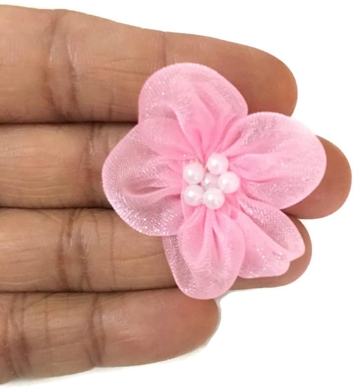 DaSync SYNC Multicolour Flower Decoration Craft Patches for Clothes Artificial Blouse Hair Jewellery Imitation Dresses Dupatta Suits, Sarees Gowns 25 Pieces Flower - Image 2