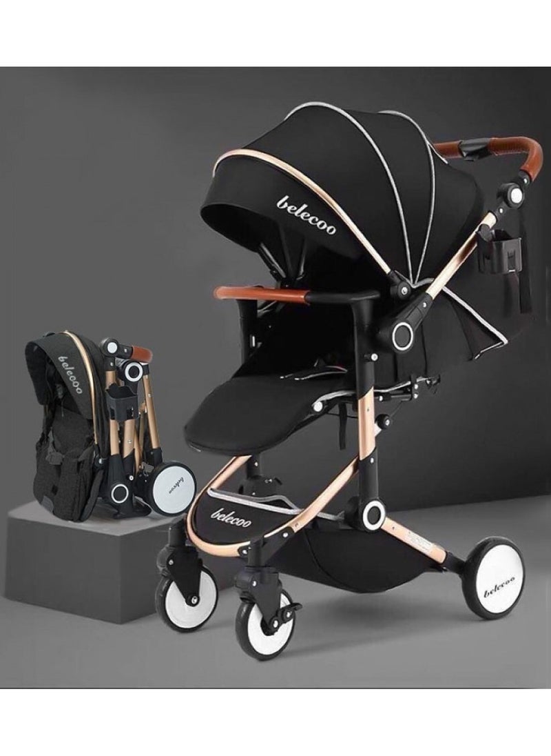 2-Way Stroller with Lightweight, Stretchable and Durable Breathable Fabric Canopy - Black - pzsku/ZB24F53D542D1B47A06FBZ/45/_/1731793642/e4323a56-db7a-453a-86c1-a8aa10b2de4f