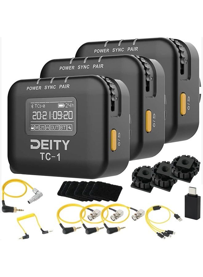Deity TC-1 KIT Wireless Timecode Box 3 PCS,2.4G Radio,Timecode Accuracy 0.5ppm,8 Channel,Bluetooth 5.0,Max Range 250 FT, Support APP Control with 3 BNC Cable Wireless Timecode Generator - Image 1