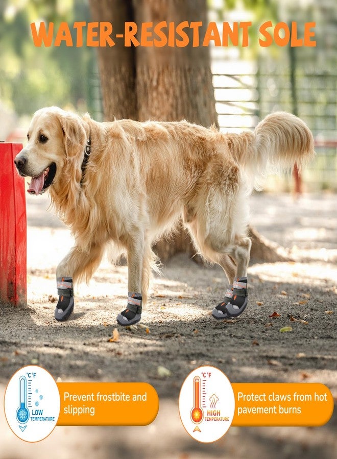 TEWIWAP Dog Shoes for Large Small Medium Dogs, Anti-Slip Dog Booties & Paw Protectors for Outdoor, Waterproof Dog Boots for Hiking Hardwood Floor Winter Snow with Reflective Straps Size 8 - Image 2