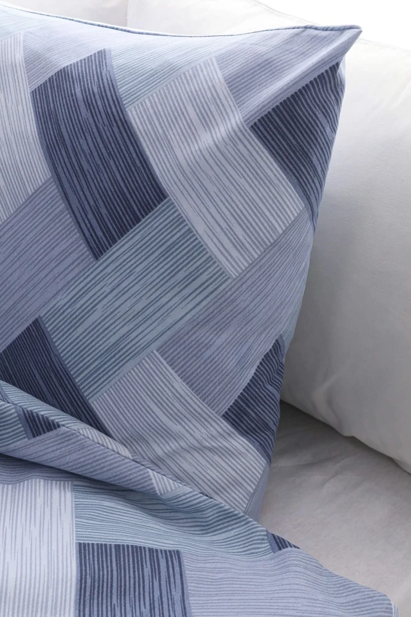 Favora Striped Single Duvet Cover Set - Blue