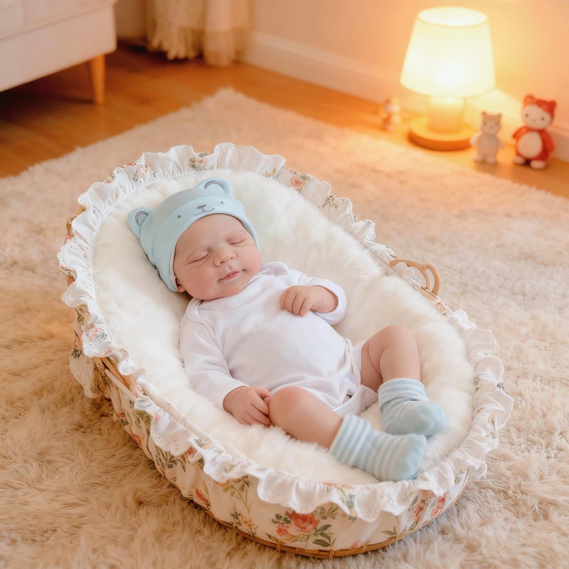 iCradle Reborn Baby Dolls 19 inch 48 cm Full Body Vinyl Silicone Baby Doll Girl Anatomically Correct Hand Painted Hair Realistic Newborn Doll Eyes Closed Toy Gift for Ages 3+ - Image 3