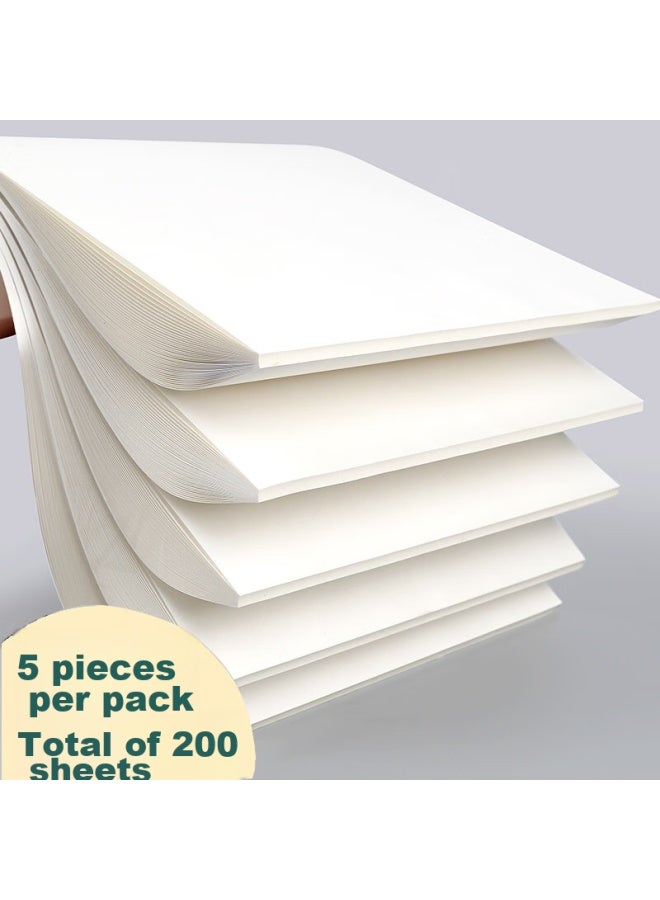 Simaa B5 Draft Paper, Student Exam Writing And Calculation Scratch Pad, 80g Thick Beige Blank Draft Notebook, 40 Sheets/book, 5 Books Set, High School Student Learning Essential - Image 2