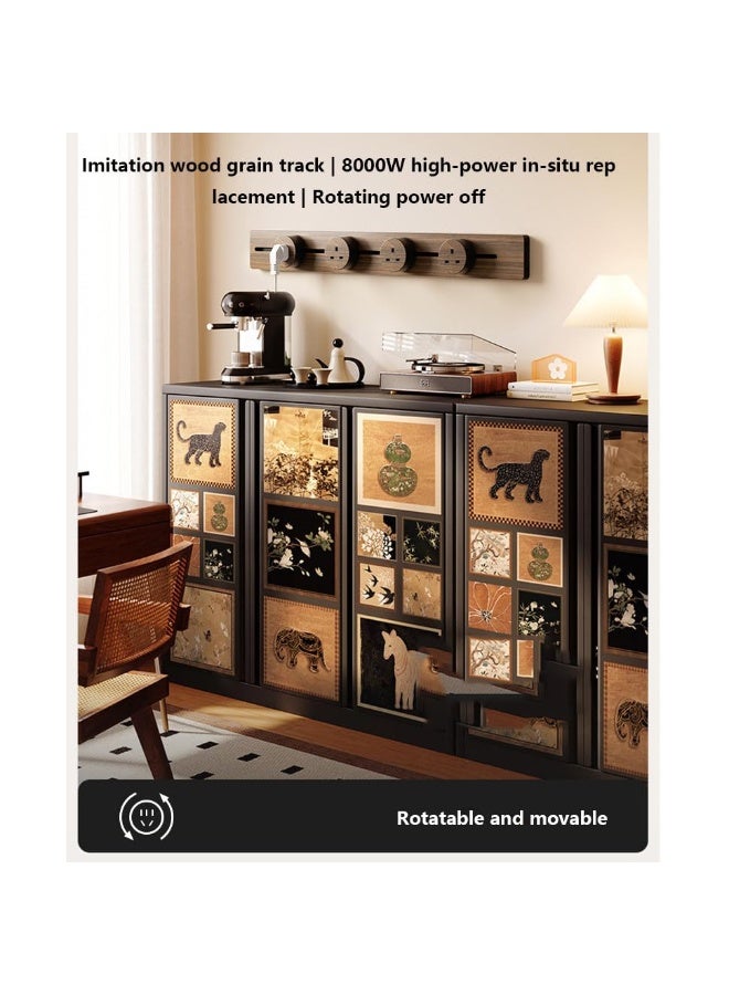 8000w Track Socket with 2500w Adapter, Wall-Mounted Power Slide Rail Wiring Board, Anti-Electric Shock Track Socket, For Kitchen, Living Room, Study, Office 50CM - Image 5