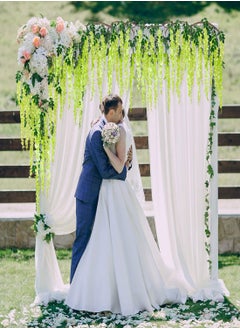 KASTWAVE Artificial Wisteria Vine Flowers 12 Pack 44" Fake Flower Bushy Vine Ratta Hanging Garland for Wedding Party Garden Outdoor Greenery Home Wall Deco Home Hote Wedding Promenade Decoration  - Image 4