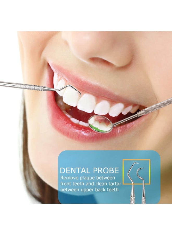 Chabeia 3Pcs Dental Tools, Professional Dental Picks for Teeth Cleaning, 100% Surgical 304 Stainless Steel Plaque Remover for Teeth, Dental Mirror, Hygiene Set, Scraper Oral Care Kit To Remove Tartar.（Sliver） - Image 4