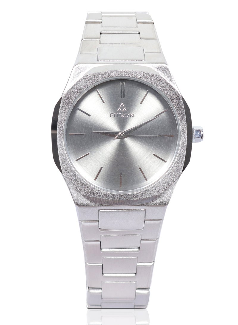 Fitron Men's Silver Wrist Watch with Grey Dial - Image 1