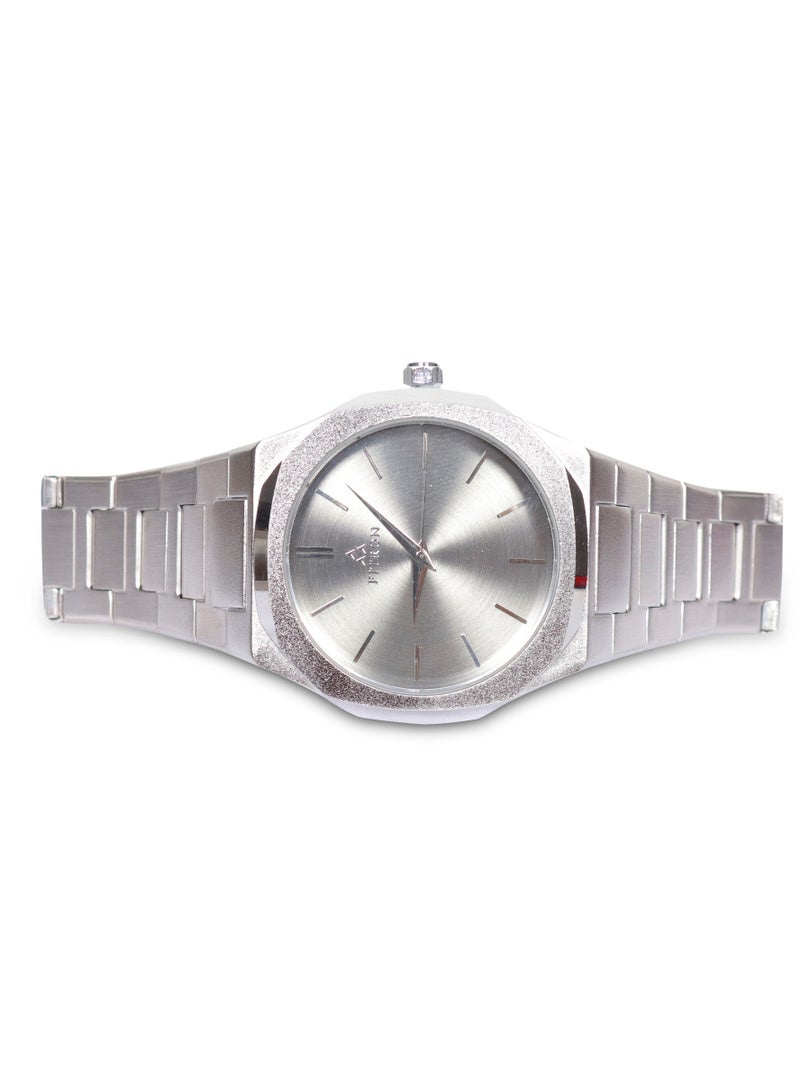 Fitron Men's Silver Wrist Watch with Grey Dial - Image 2