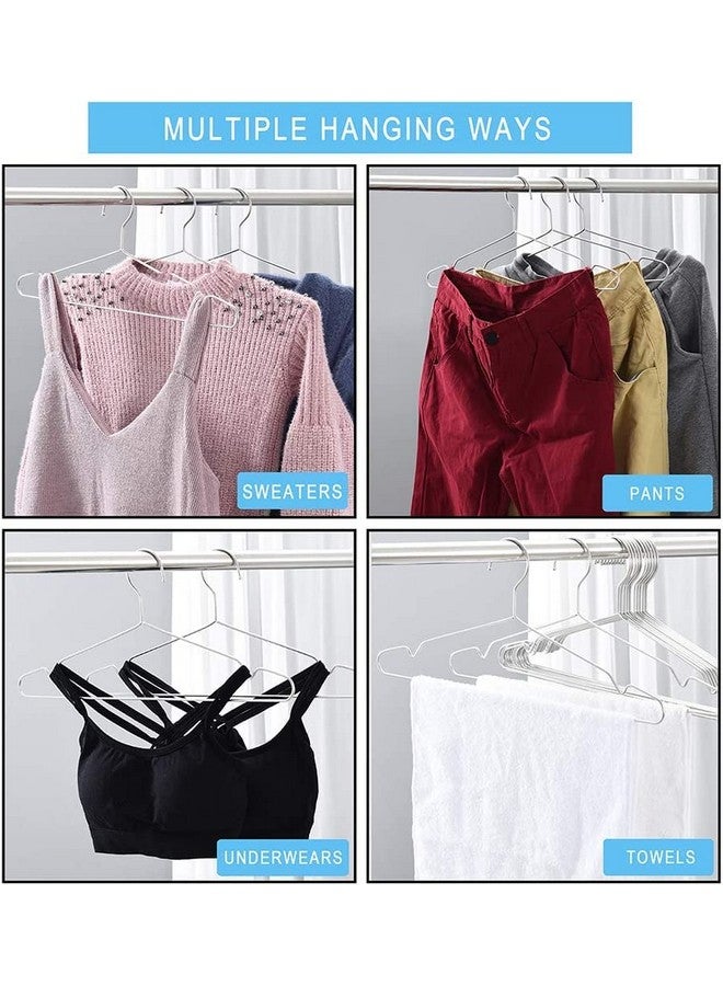 Rollyware 10 Pack Stainless Steel Wire Hangers Premium Non-Slip Stainless Steel Hanger for Sarees, Pants, Trouser, Velvet, Scarfs & Other Clothes - Image 3