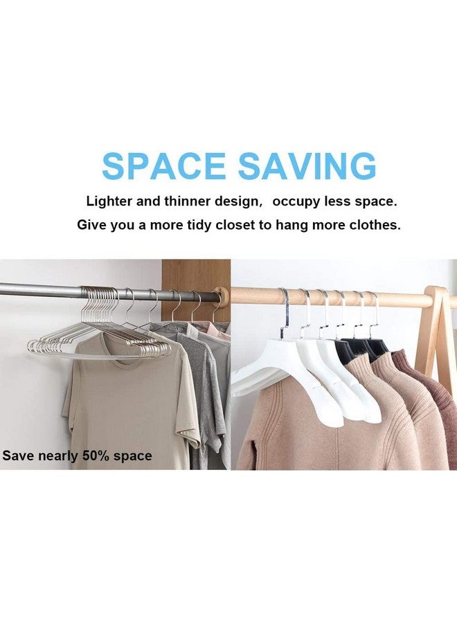 Rollyware 10 Pack Stainless Steel Wire Hangers Premium Non-Slip Stainless Steel Hanger for Sarees, Pants, Trouser, Velvet, Scarfs & Other Clothes - Image 4