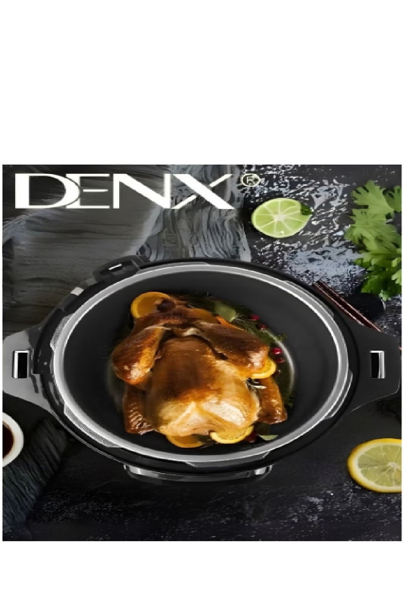 Denx Electric Pressure Cooker, 8‑Litre – 1300 W Fast‑Cook, 1.8 mm Thick Inner Pot, Keep‑Warm & Reheat, Safety Lock, Measuring Cup + Rice Ladle Included - Image 2