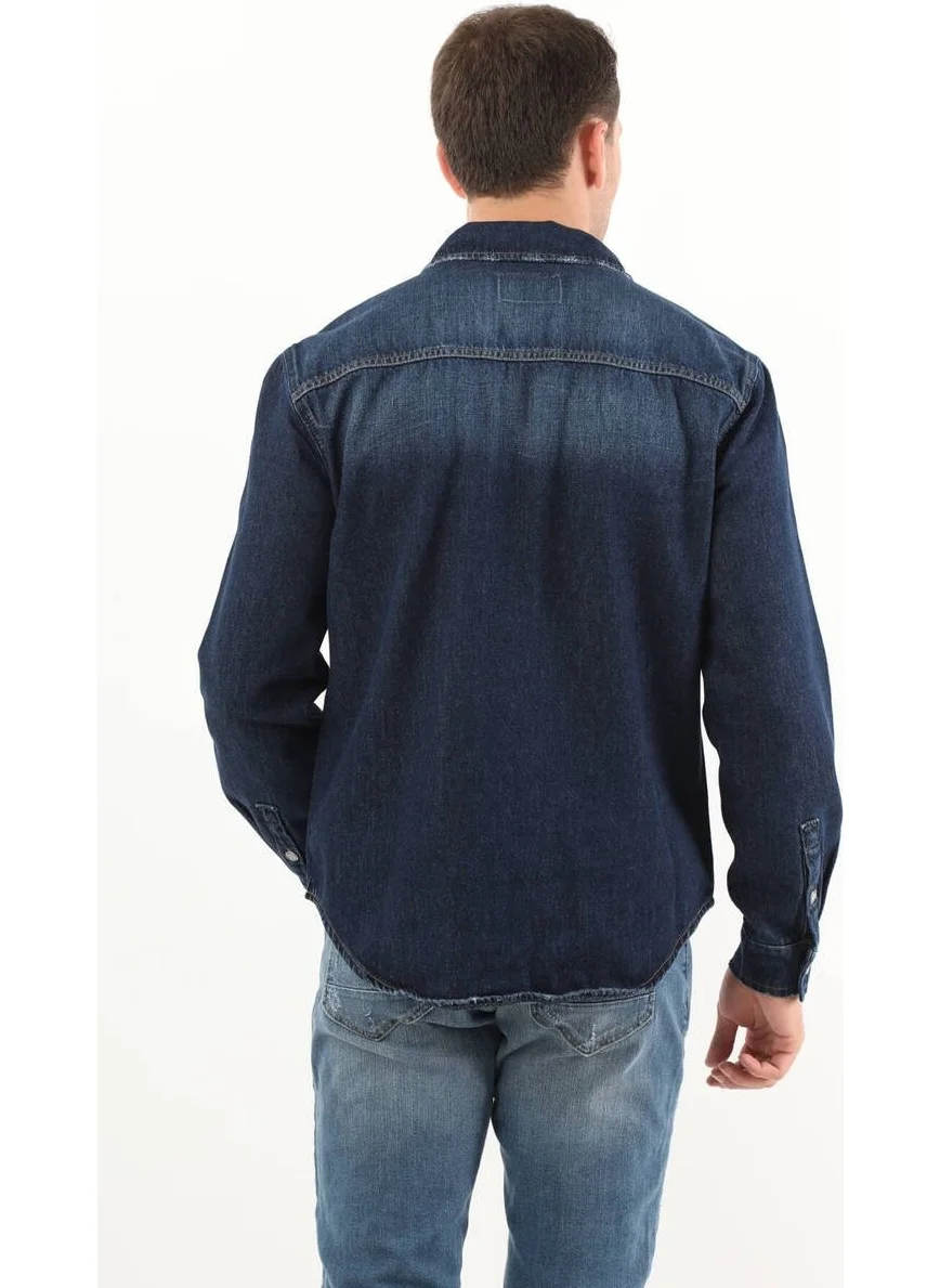 Banny Jeans Men's Dark Blue Jean Shirt