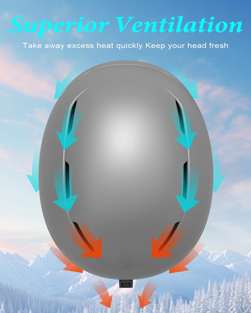 RIOROO Ski Helmet for Women Men, Safety Certified Snowboard Helmet with Shockproof ABS Hard Shell for Adults & Youth - Image 3