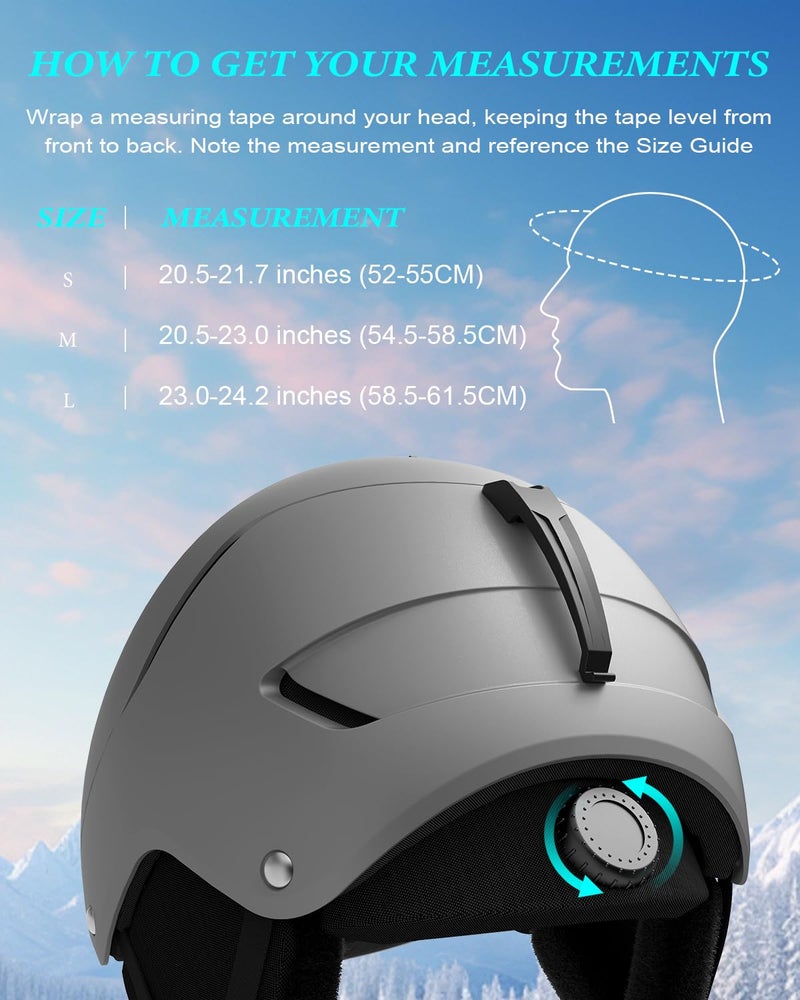 RIOROO Ski Helmet for Women Men, Safety Certified Snowboard Helmet with Shockproof ABS Hard Shell for Adults & Youth - Image 5