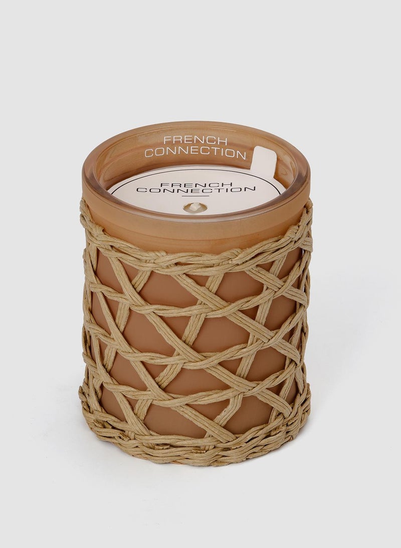 French Connection Woven Detail Caramel Cedarwood & Citrus Candle 200G - Image 5