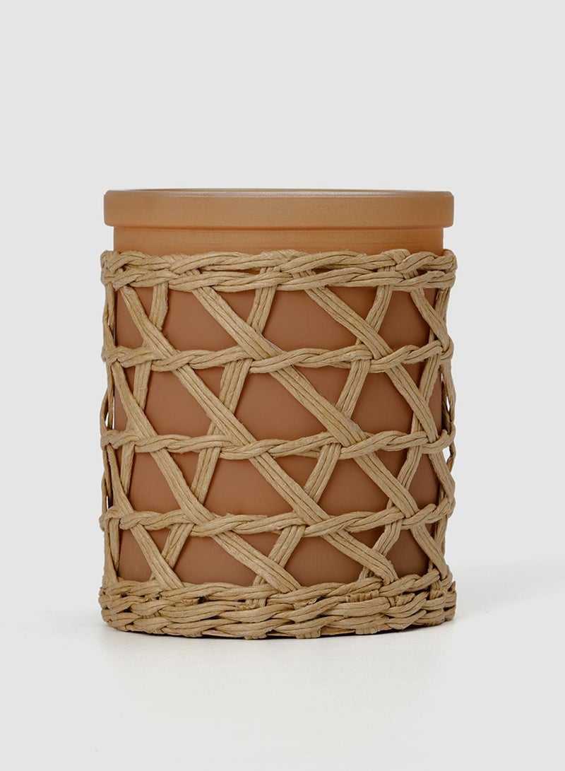 French Connection Woven Detail Caramel Cedarwood & Citrus Candle 200G - Image 2
