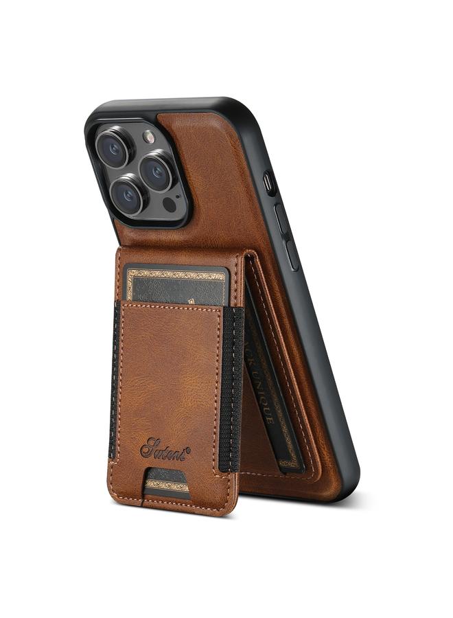 Suteni Case For iPhone 15 Plus H17 Oil Eax Leather MagSafe Detachable Wallet Phone Case - Image 3