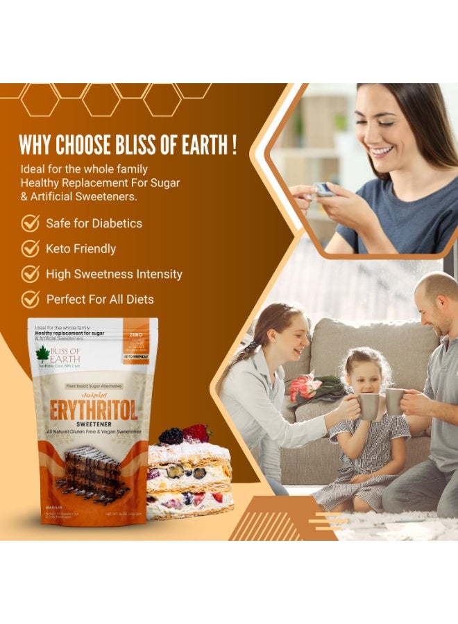 BLISS OF EARTH 1lb Erythritol Sweetener 454g, 100% Natural 1:1 Sugar Substitute, Zero Calorie, Diabetic and Keto Friendly, Sugar Free Sweetener for Baking, Tea and Coffee - Image 5