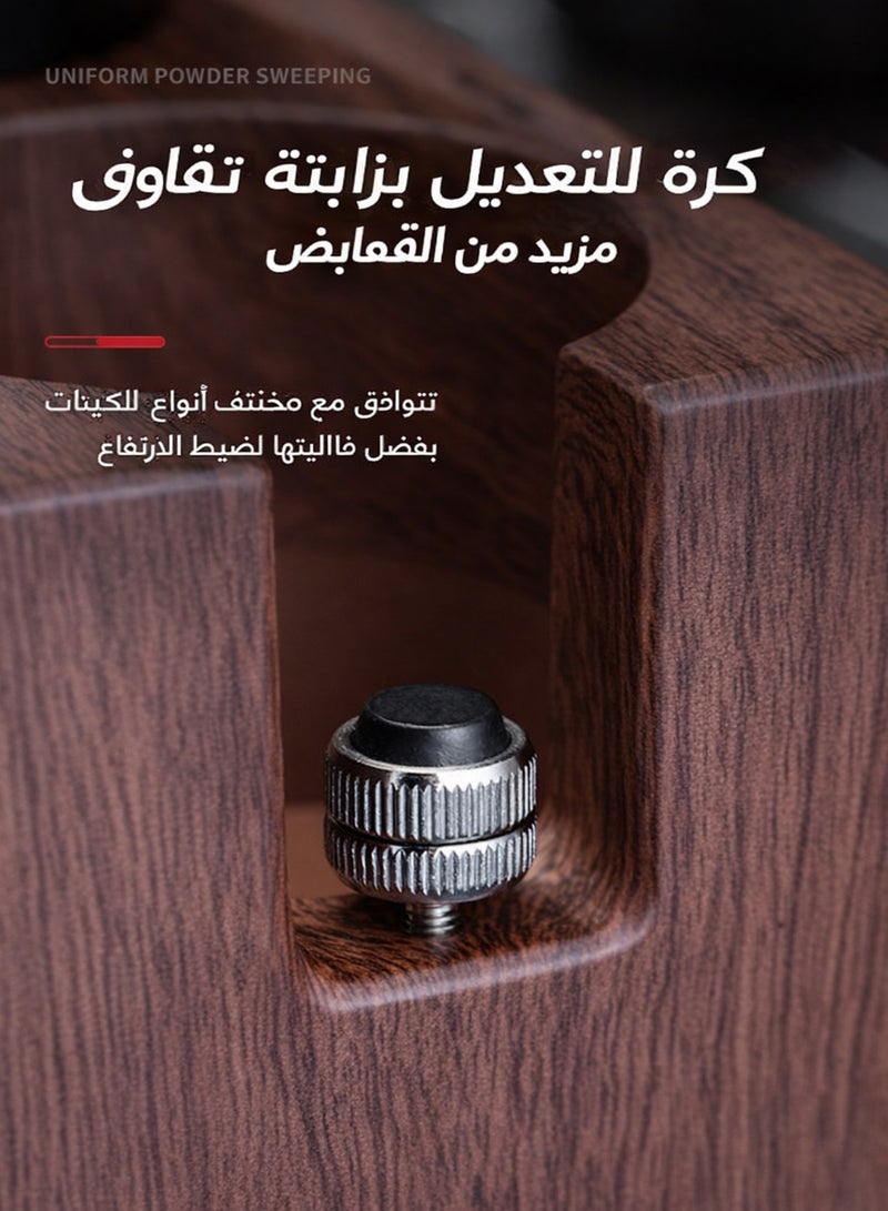 دائرة مربعة محطة ضغط قهوة إسبريسو خشبية 3 في 1 مع صندوق طرق – منظم أدوات قهوة قابل للتعديل - Image 4