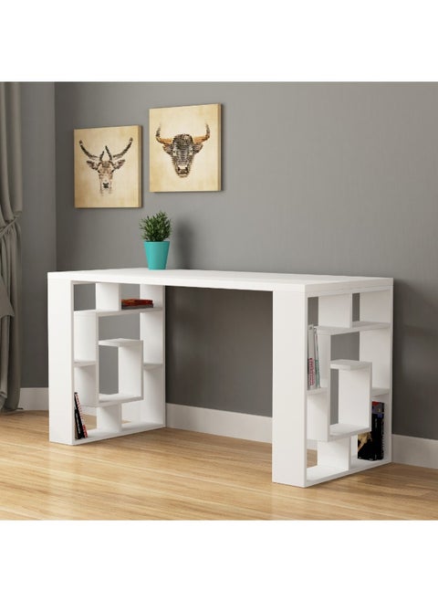 Labirent Working Table With Storage - White  - 2 Years Warranty