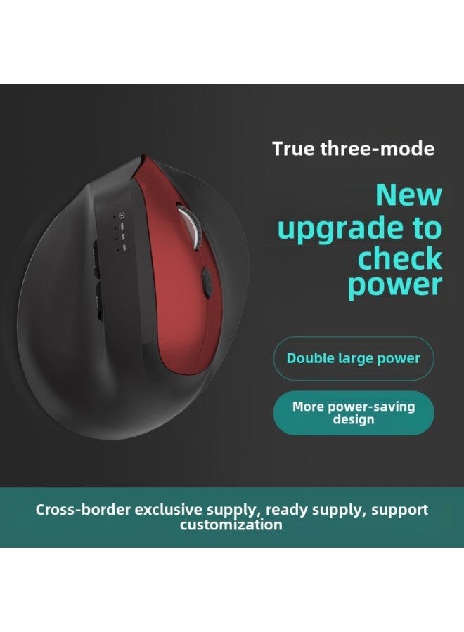 Ergonomic Charging Three-mode 2.4G Mouse For IPad Office Vertical Wireless Vertical Mouse-Color:Dry Battery Model Dual-mode Wireless (space Gray) - Image 3