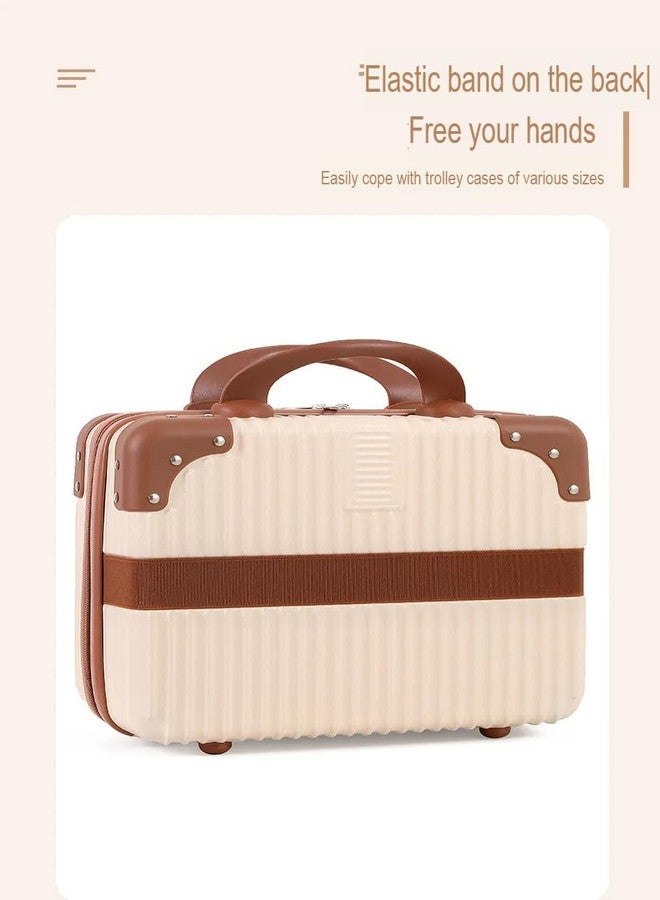 ENNCOZY Mini Hard Shell Hard Travel Luggage Makeup Case Small Portable Carrying Case Suitcase Organizer Makeup Storage Box for Women (B-Cream) - Image 4
