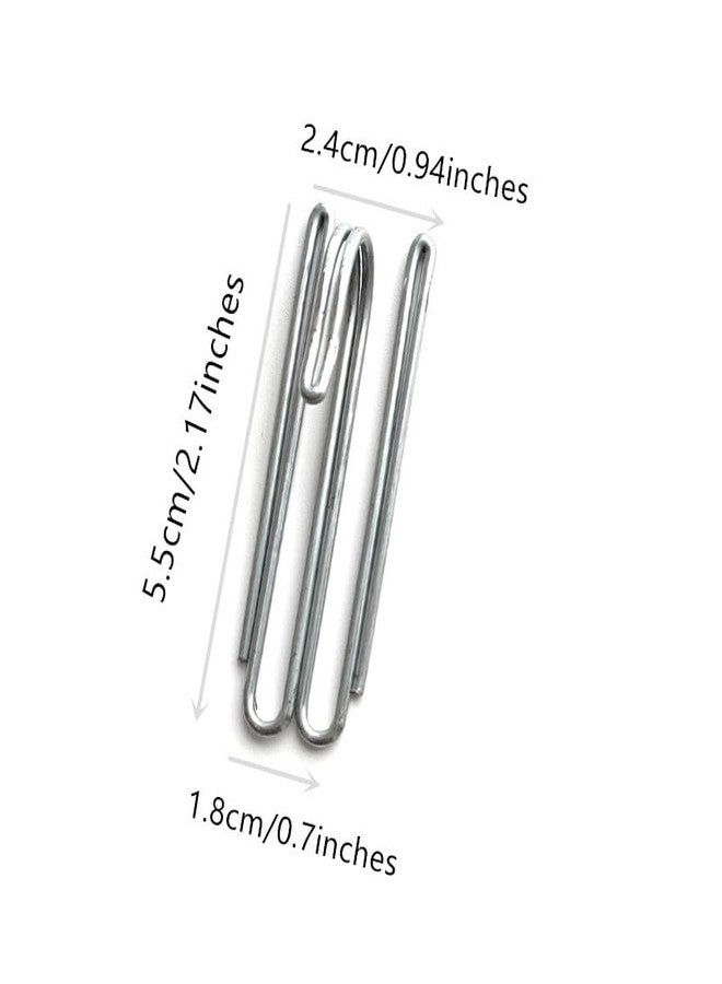 Pinch Pleat Curtain Hooks for Drapes - Stainless Steel Curtain Pleat Hooks Drapery Clasp and Pin 4 Prongs Pinch Pleat Tools Clips for Window Shower Curtain 60pcs - Image 2