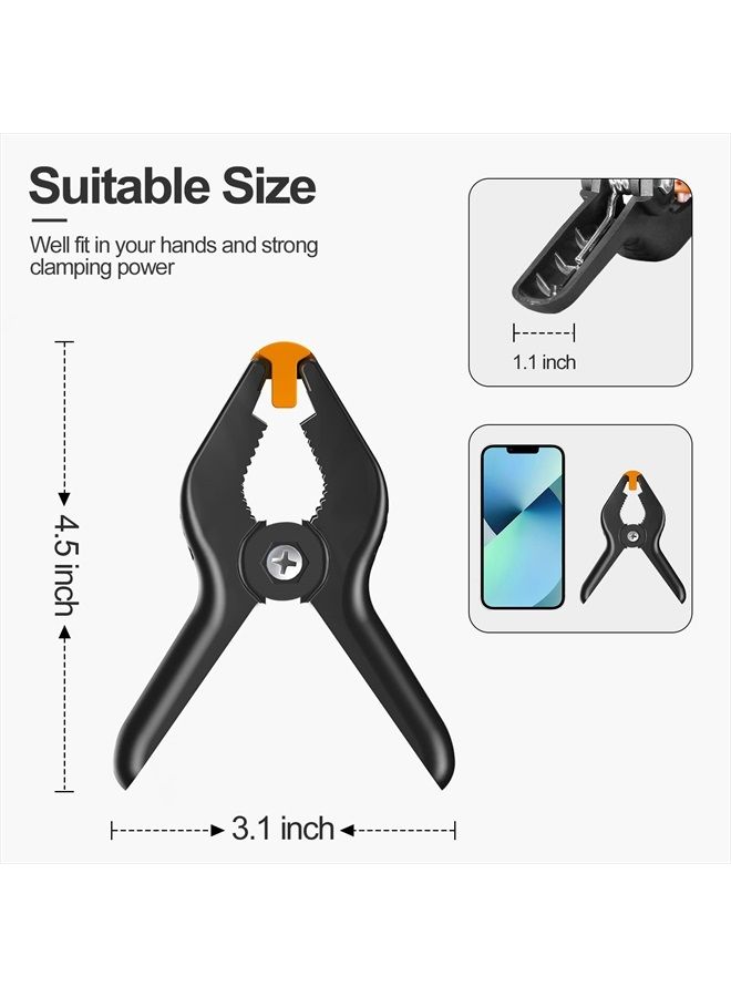 EMART 6 Pack Heavy Duty Muslin Spring Clamps, 4.5 inch Photo Booth Backdrop Clips for Photography Studio - Image 2