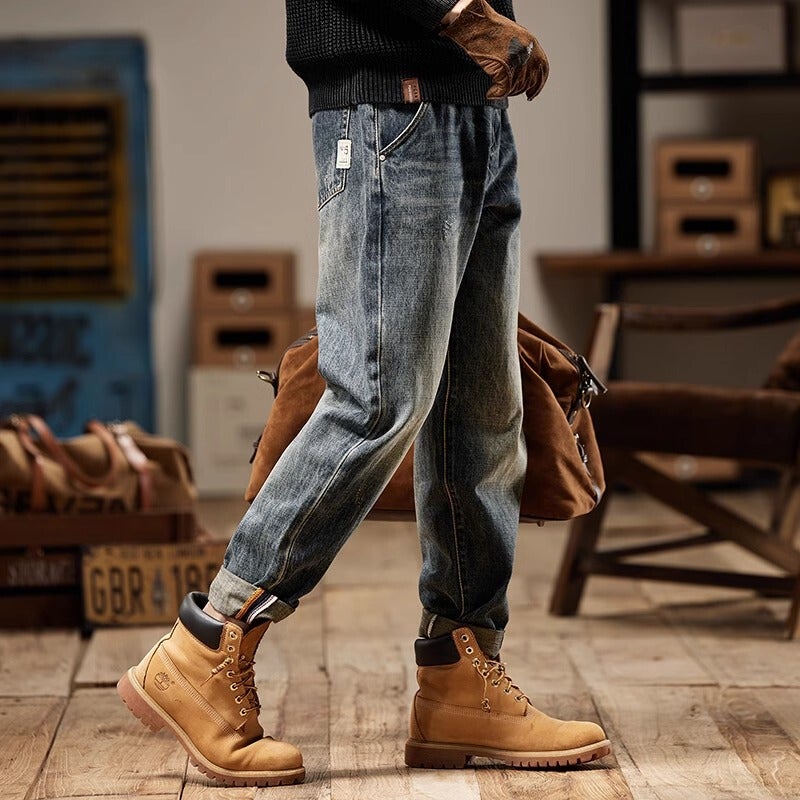 Unisex Classic Denim Jeans Loose Fit Daily Outdoor Wear - Image 5