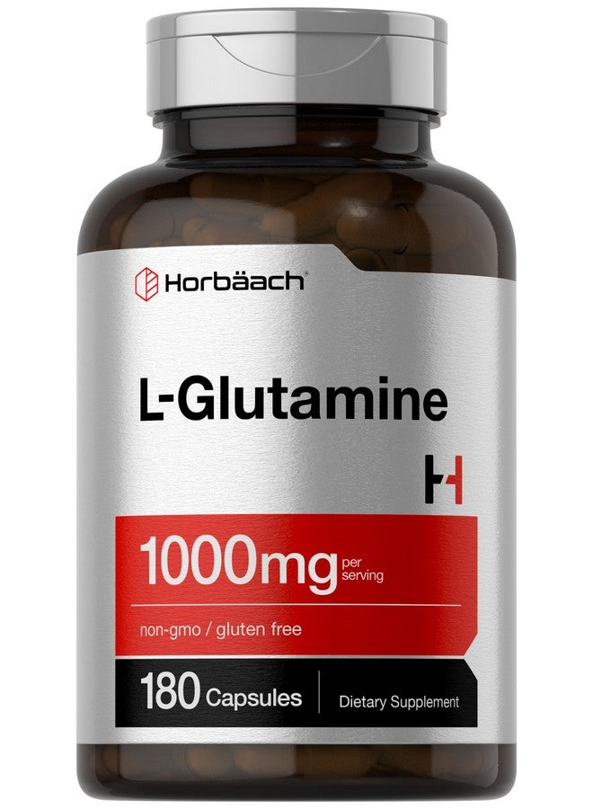 Horbäach Horbaach L Glutamine Capsules 1000mg | 180 Powder Pills | Supplement for Women and Men | Pre Workout & Post Workout | Non-GMO & Gluten Free - Image 1