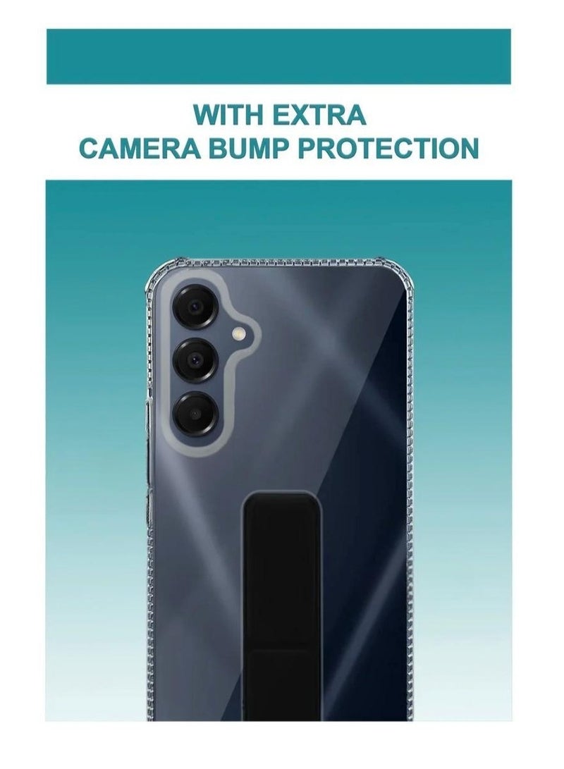 ARMOR Case Cover For Samsung Galaxy A16 With Magnetic Hand Grip 3 in 1 Clear / Black - Image 4