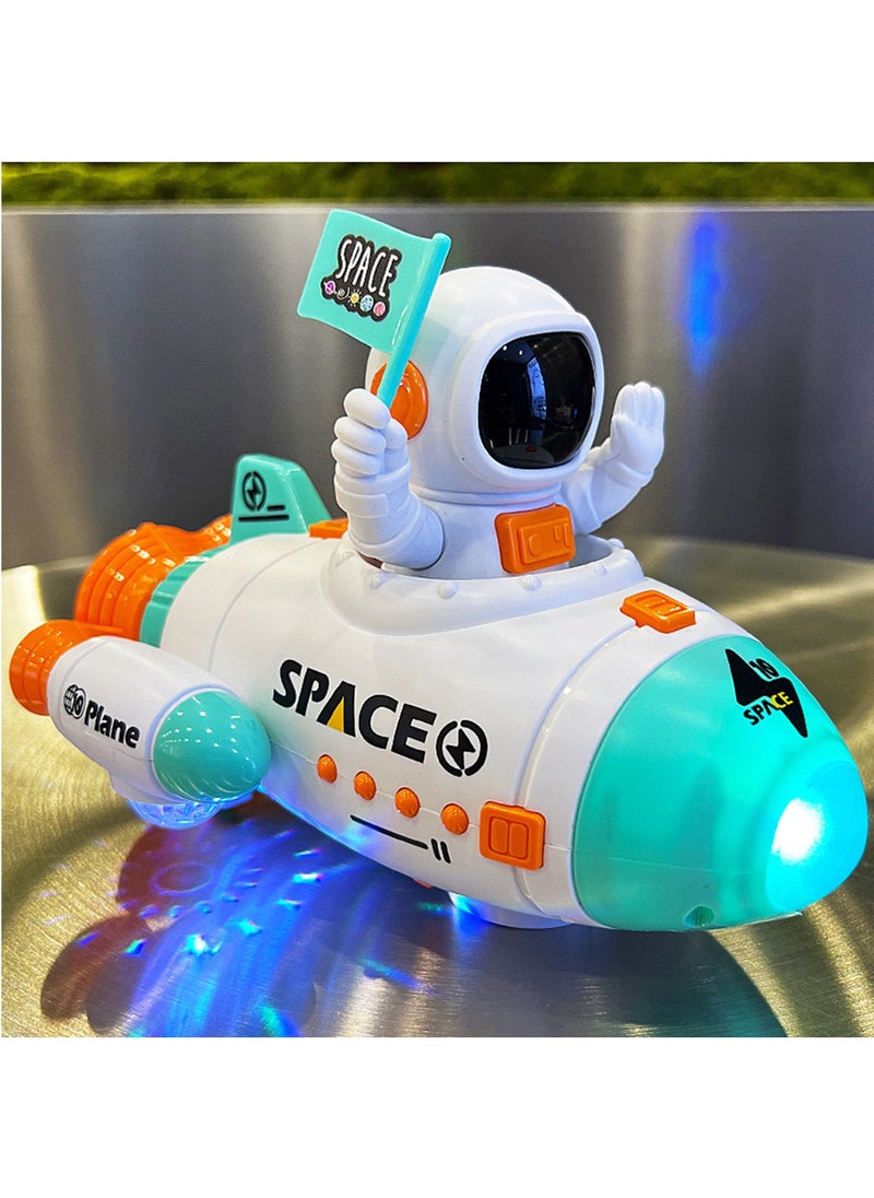 Hihonor Space Shuttle Rocket Ship Toys for Kids, Age 3 4 5 6 7 8 9 Years Old, 5-in-1 STEM Science Educational Aerospace Toys with Astronauts Figure, Projection Lamp, Space Toy Gift Birthday (Blue)  - Image 1
