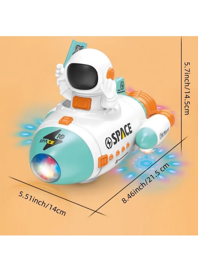Hihonor Space Shuttle Rocket Ship Toys for Kids, Age 3 4 5 6 7 8 9 Years Old, 5-in-1 STEM Science Educational Aerospace Toys with Astronauts Figure, Projection Lamp, Space Toy Gift Birthday (Blue)  - Image 4