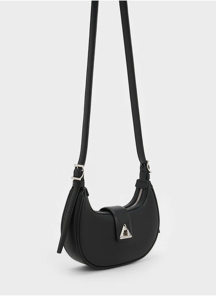 Charles & Keith Charles & Keith Triangle buckle crescent bag  - Image 2