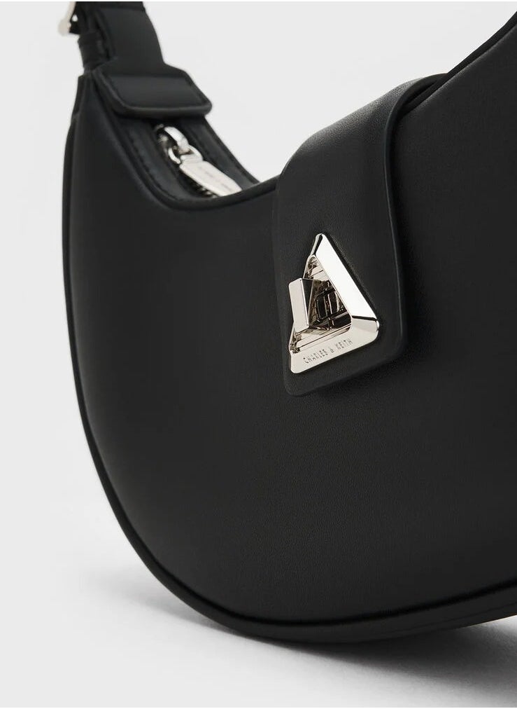 Charles & Keith Charles & Keith Triangle buckle crescent bag  - Image 4