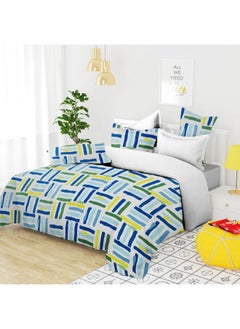 BSB HOME BSB HOME Premium Cotton Elastic Fitted Bedsheets with 2 King Size Pillow Covers | Double Bed with All Around Elastic 180 TC Supersoft | Size - King Size 72x78+10 inches | White and Green  - Image 4