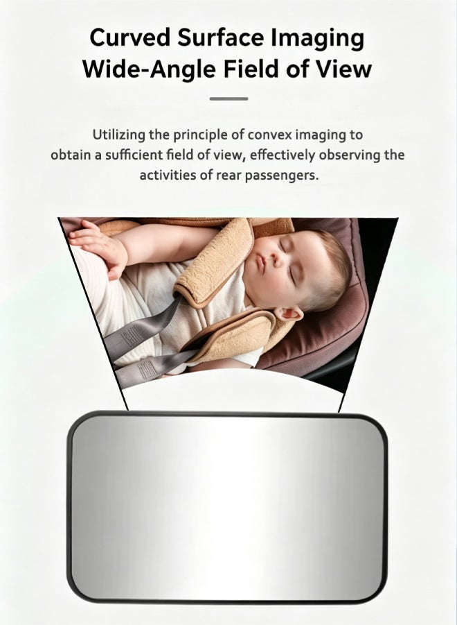 Razia Car Backseat Safety Mirror, Wide Rearview baby car mirror, Shatterproof Newborn Mirror with 360° Rotation, Black Frame Rear Facing Car Seat Mirror for Infant,23.5cm*15cm,Black - Image 5