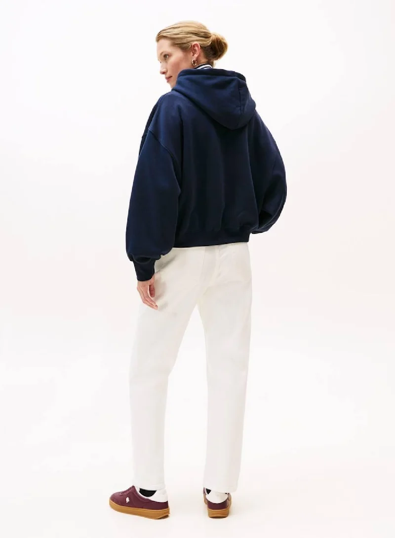 TOMMY HILFIGER Textured Logo Relaxed Hoody